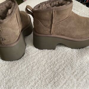 UGG Women's Grey Suede Platform Boots